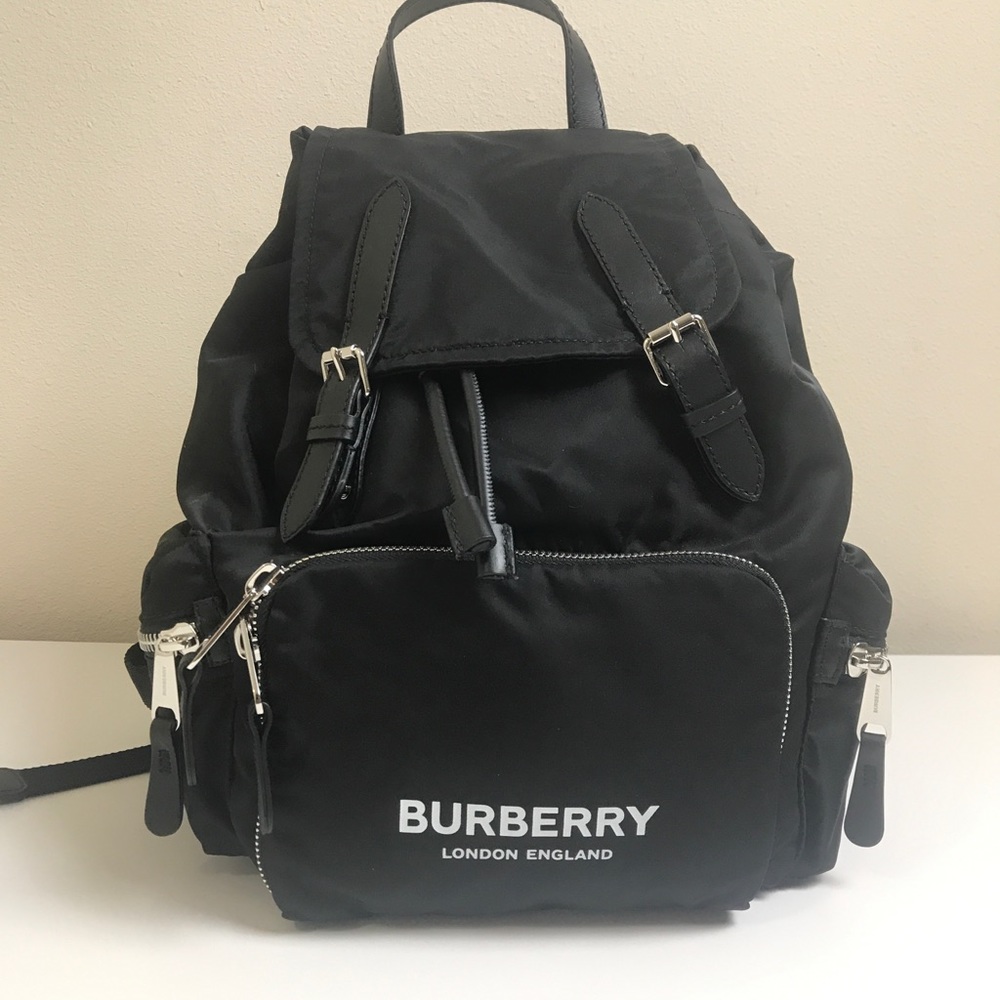 Burberry Black Nylon Rucksack Backpack